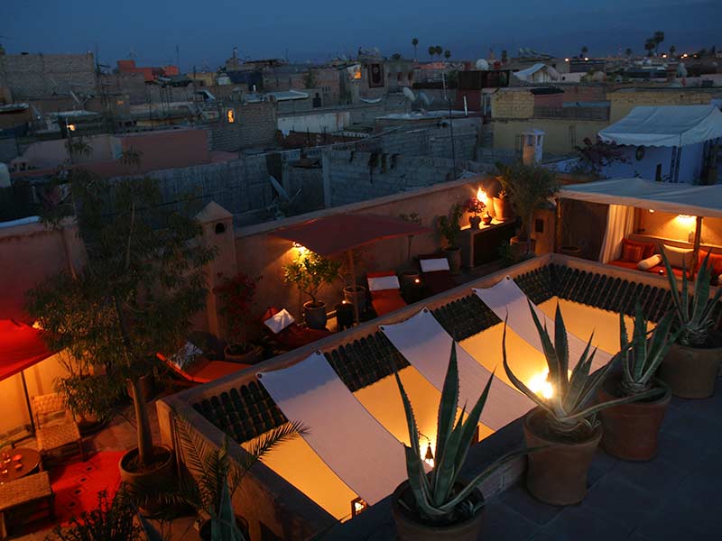 Terrace at night