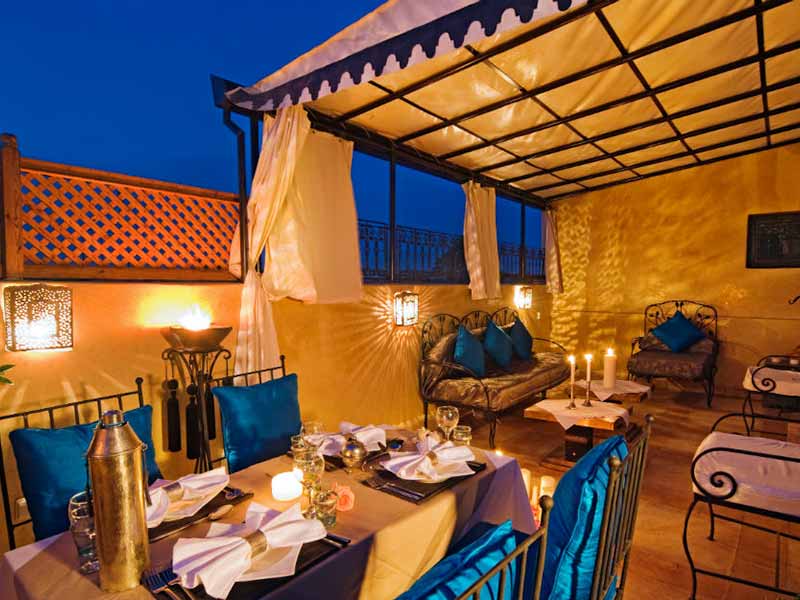 Dining on the roof terrace