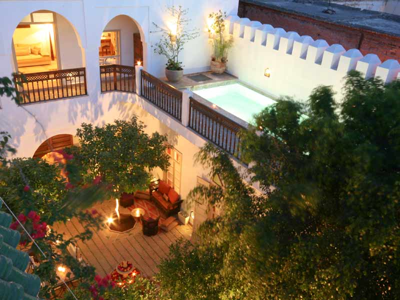 Courtyard by night