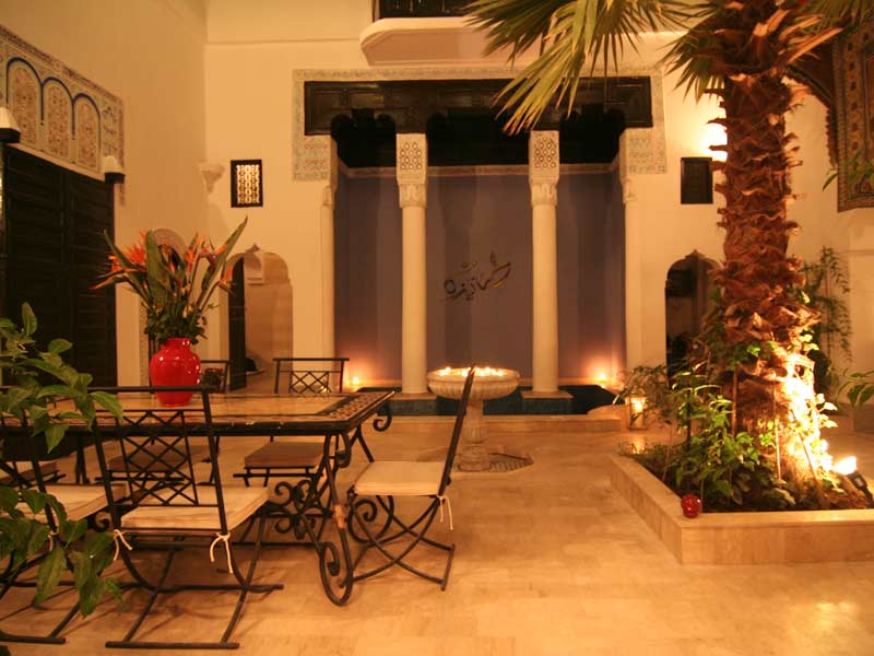 Courtyard at night